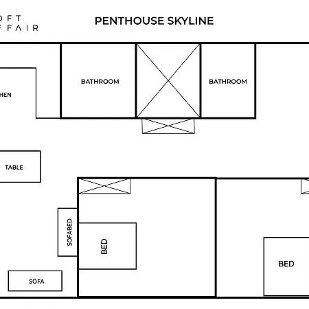 Penthouse Skyline - Loftaffair Apartment Krakau
